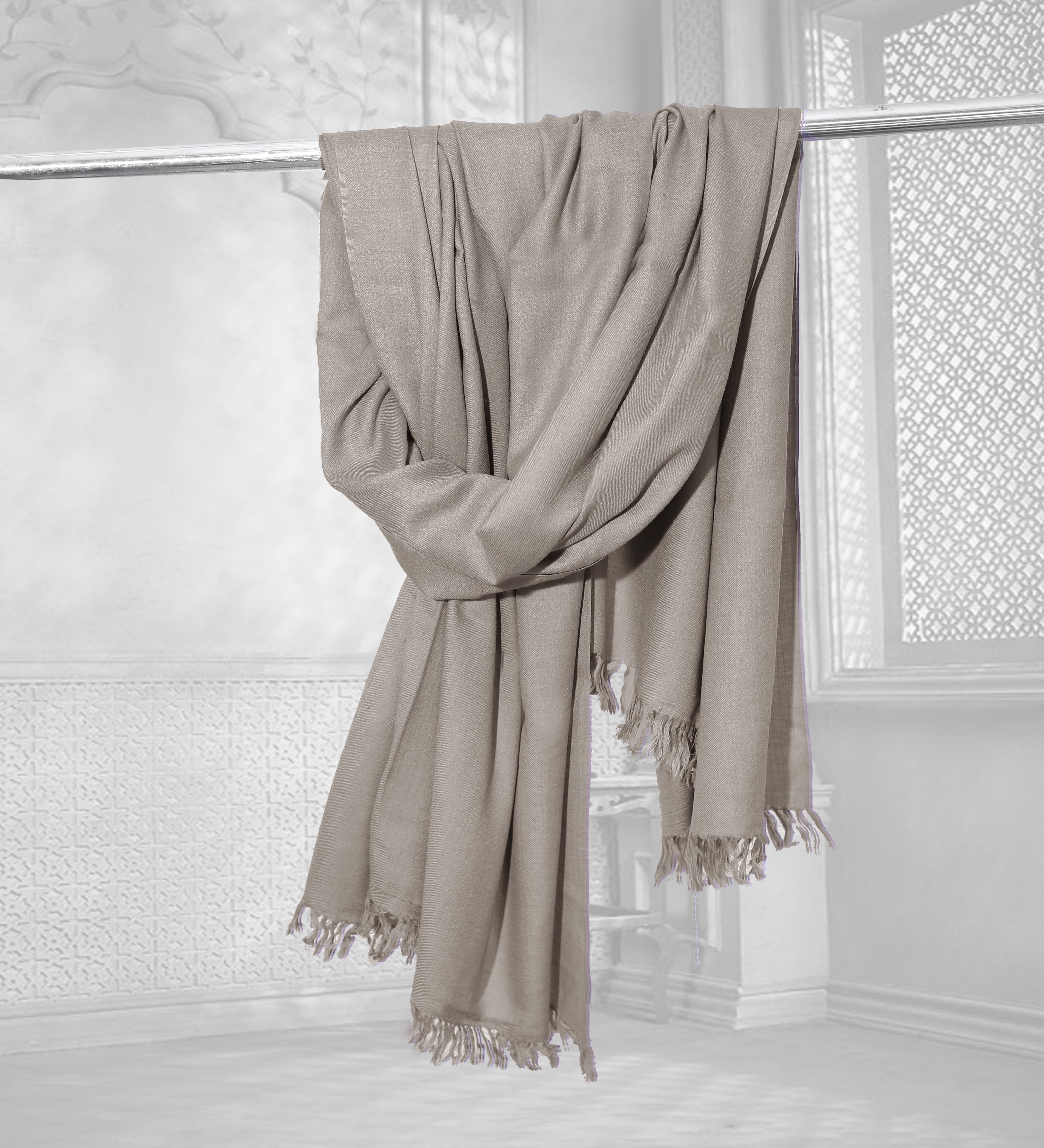 Beige - Pashmina Wool Shawl