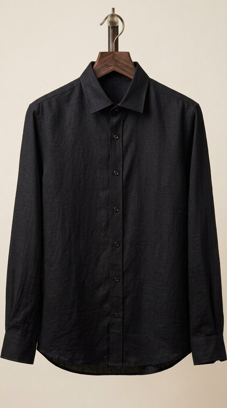 Irish Linen Shirt - Black