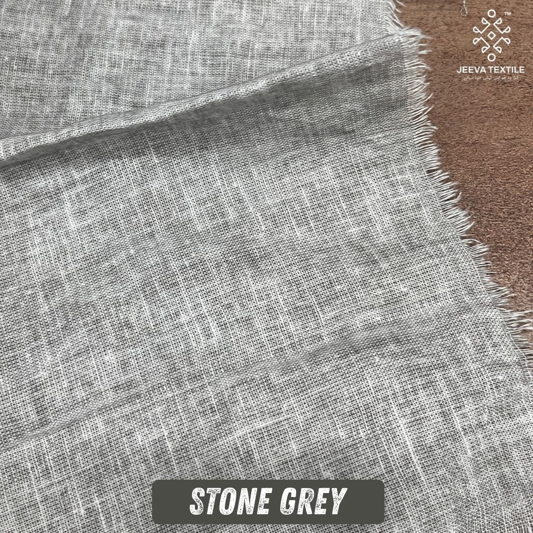 Irish Linen 70 Lea Shirt - Stone Grey Textured