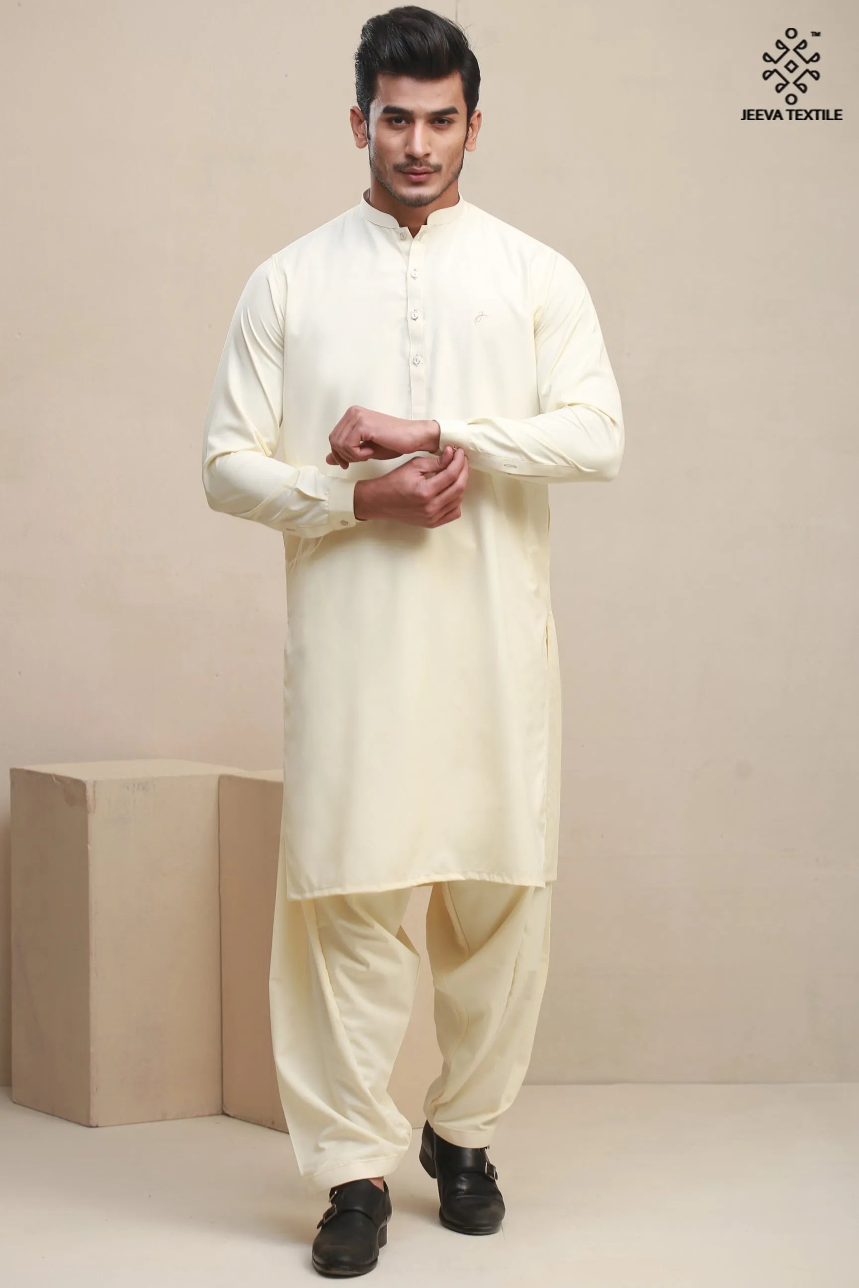 Kameez Shalwar - Boski Cream01