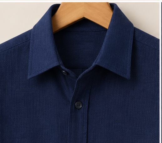 Irish Linen Shirt - Navy Blue