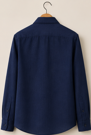Irish Linen Shirt - Navy Blue