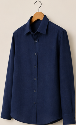 Irish Linen Shirt - Navy Blue