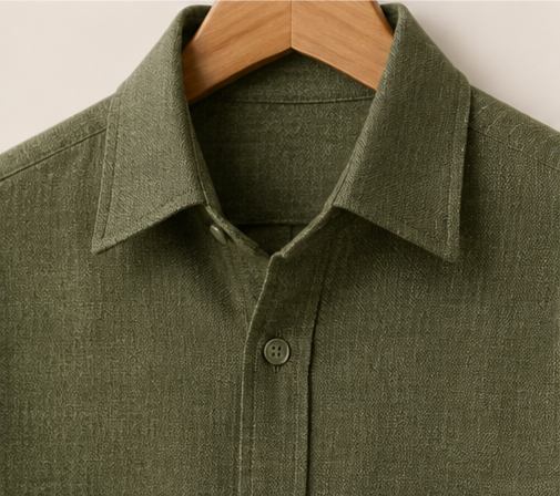 Irish Linen Shirt - Olive Green