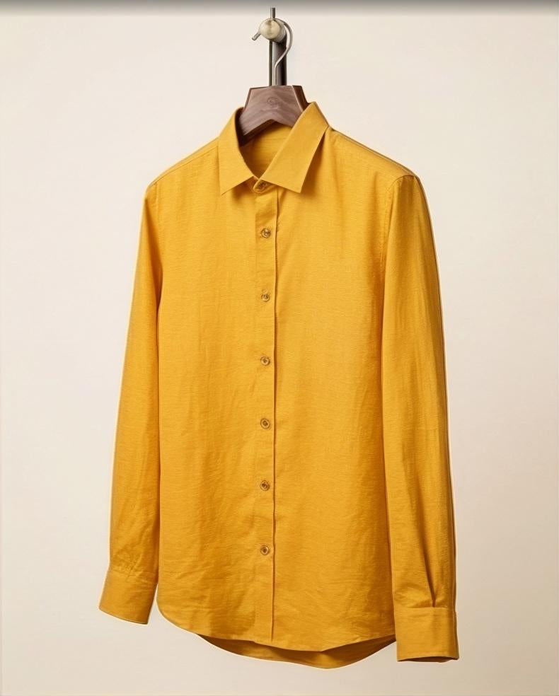 Irish Linen Shirt - Mustard