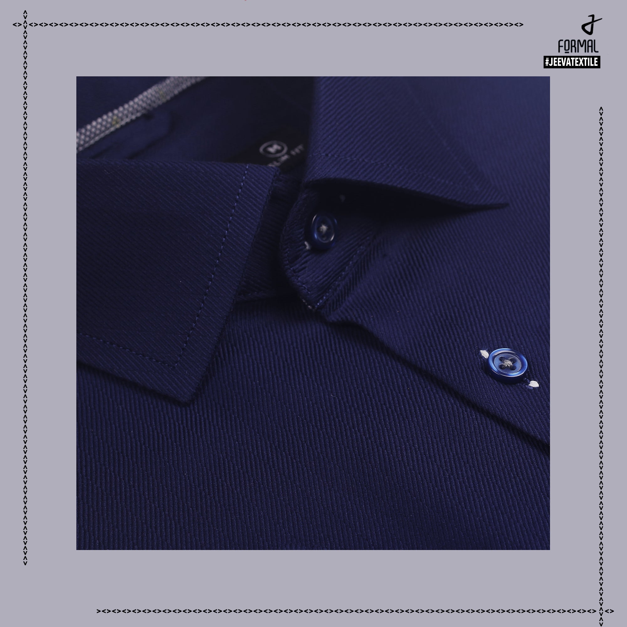 Formal Textured Egyption Cotton Shirt - Navy Blue