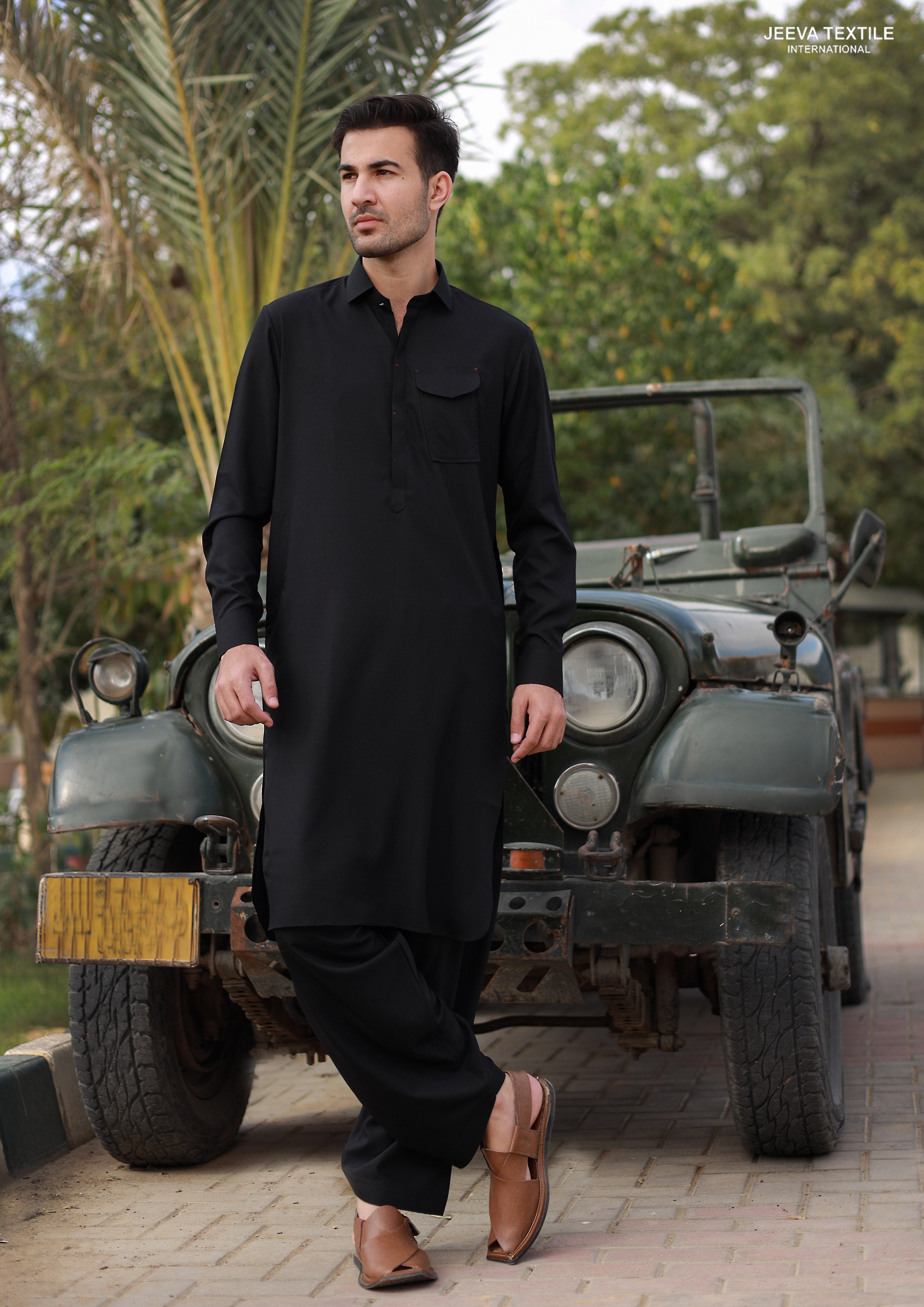 Kameez Shalwar - Blended Rich Black02