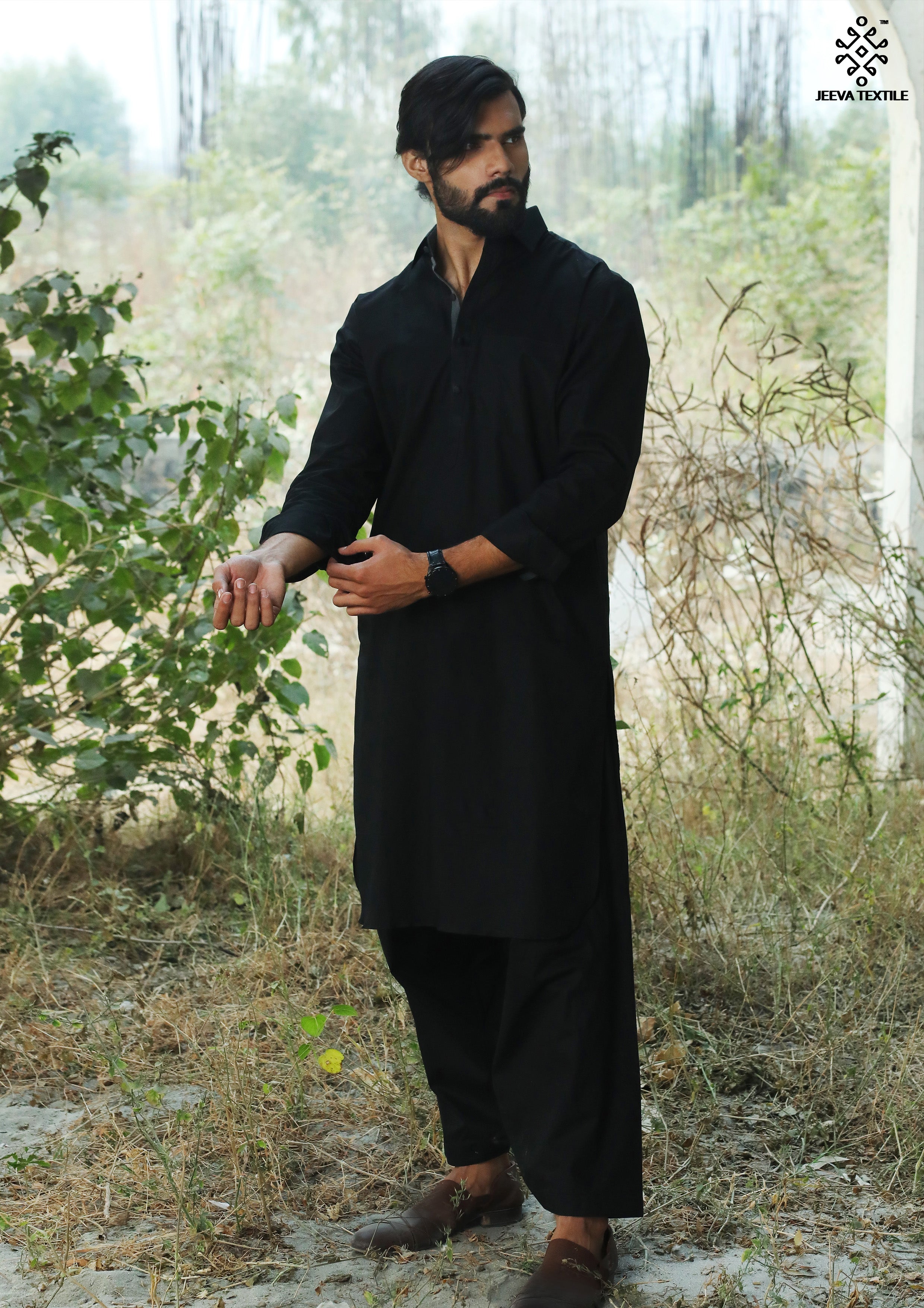 Kameez Shalwar - Rich Black01