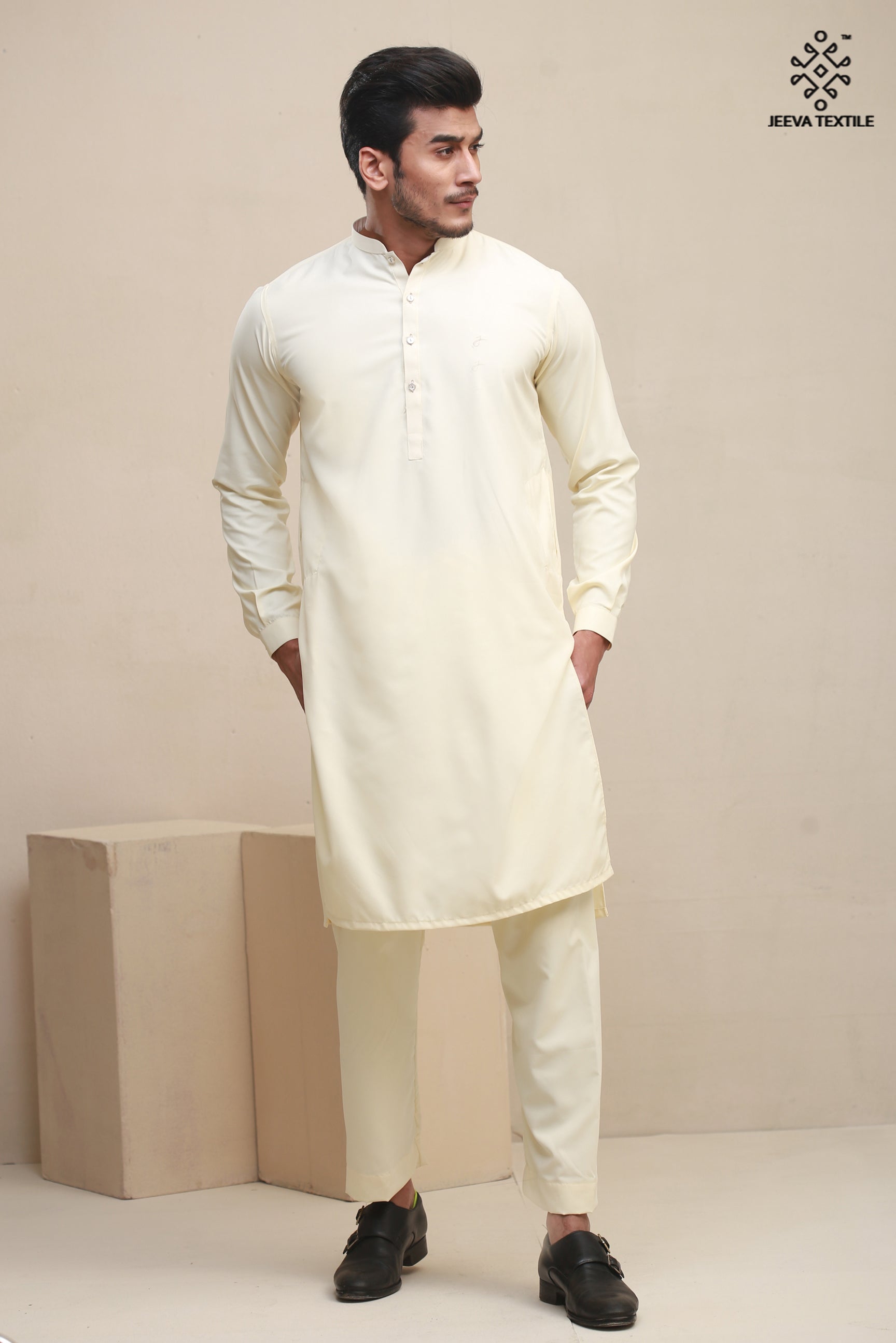 Kurta Trouser - Boski Cream01