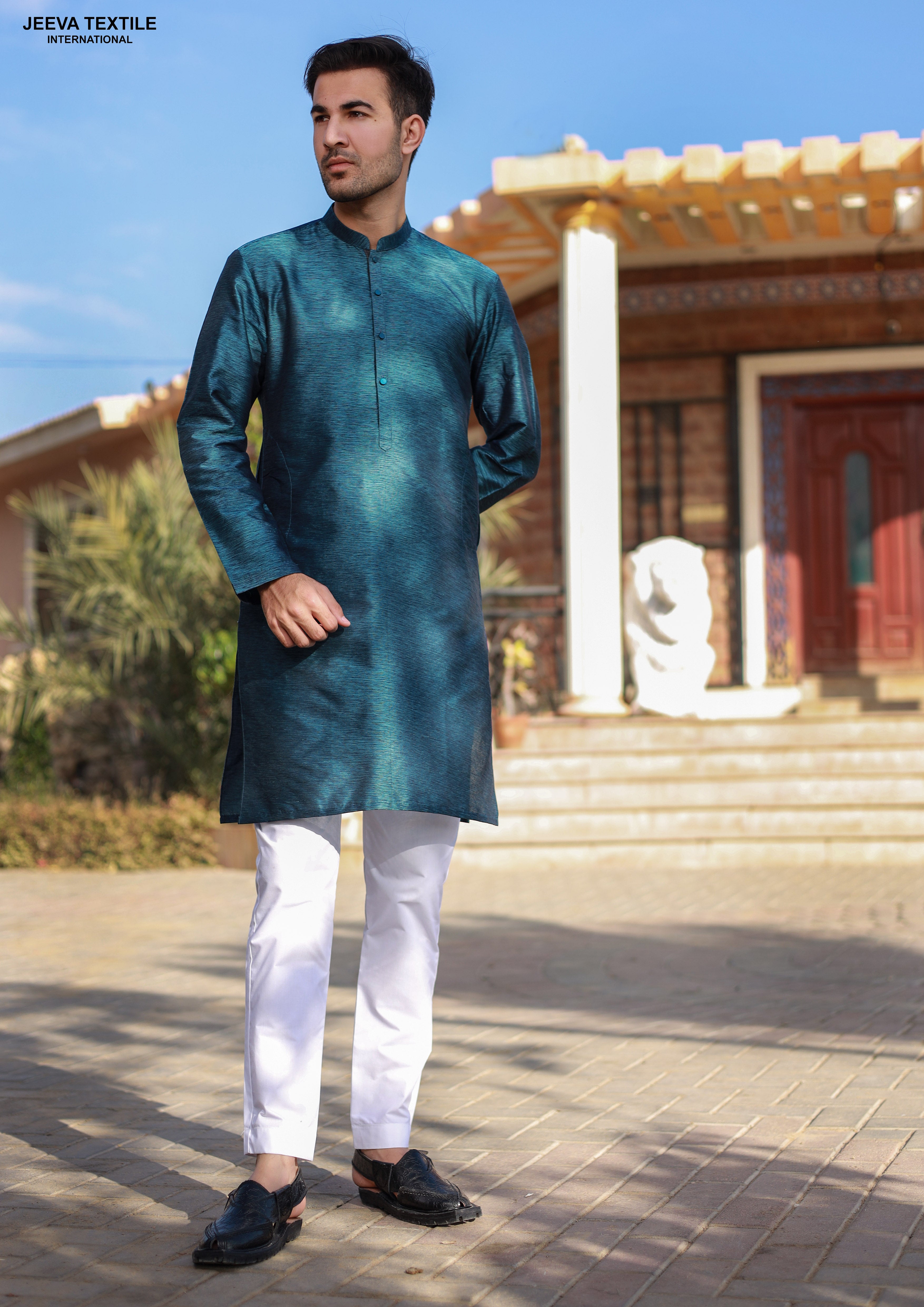 Kurta Trouser - Sea Blue01