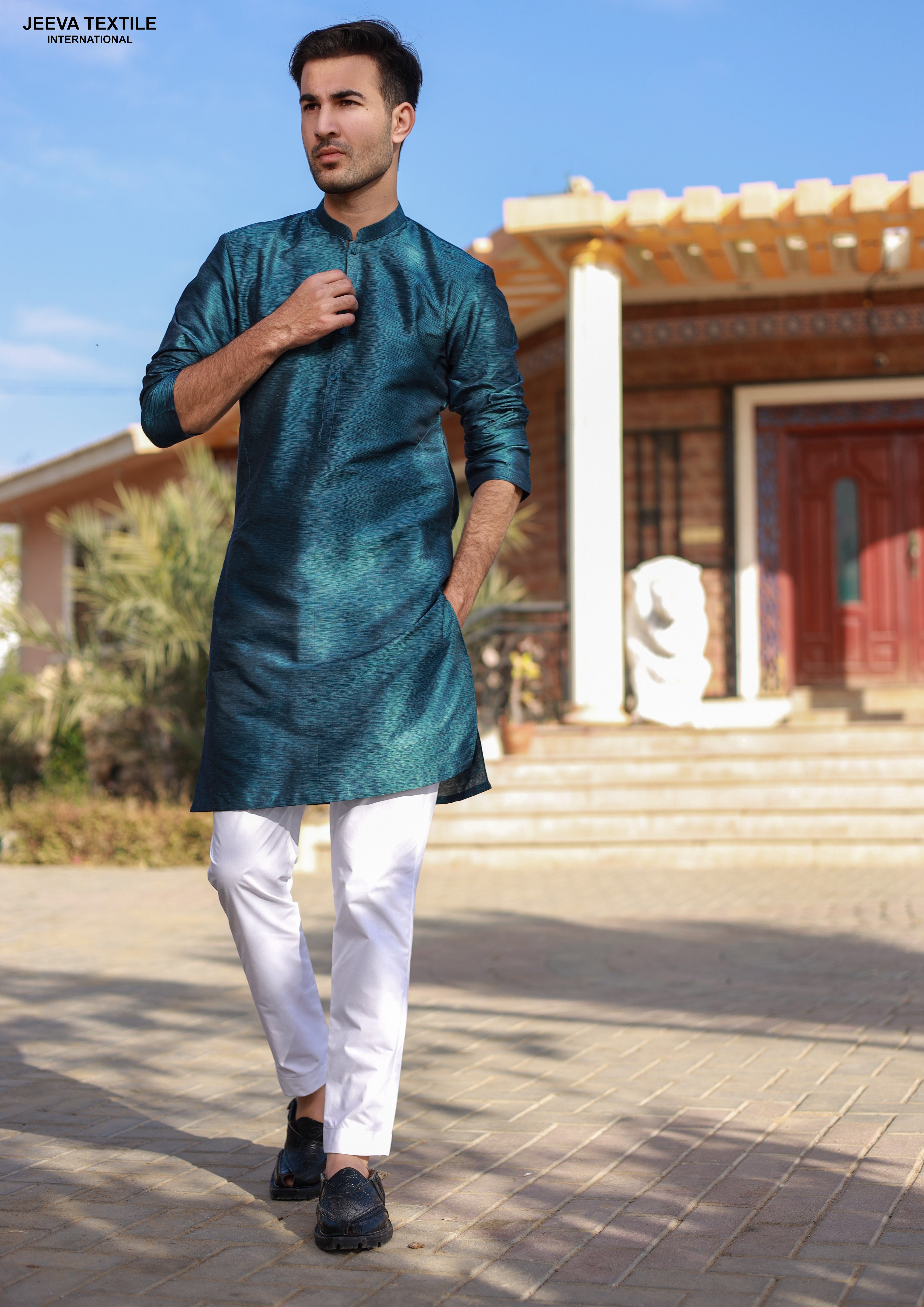 Kurta Trouser - Sea Blue02