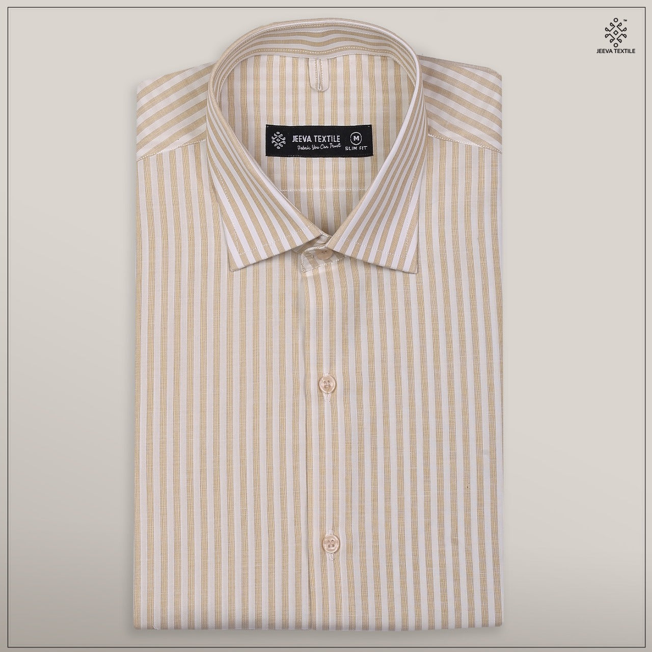 Stripe Mustard & White Egyptian Cotton Shirt